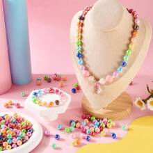 Assorted Multi-Color Acrylic Beads 6-16mm, Shiny Solid Colors, Bulk Beads With Hole For DIY Jewelry Making, Crafts, Necklaces, Keychains, Phone Charms - Random Color Mixing - View 5