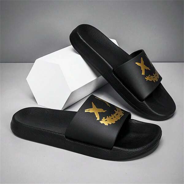 Cómodos deslizantes de suela suave antideslizante de verano de EVA - Elegantes pantuflas negras para interior y exterior con patrón de diamante texturizado para playa, ducha y uso casual