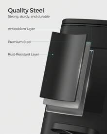 SONGMICS Bathroom Bin, 8L Small Bin, Pedal Toilet Bin For Small Spaces, Soft-Close Lid, Steel, Black