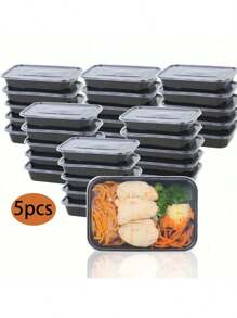 20 piezas de Recipientes pre-comida, recipientes de almacenamiento de alimentos de plástico de 650ml/22oz con tapa curvados, listos para comer, sin Bisfenol A, seguros para microondas, lavavajillas y refrigerador, accesorios de cocina