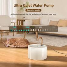 DOOOB Ceramic Cat Water Fountain, 2.1L/71oz Ceramic Cat Fountain, Automatic Ceramic Water Fountain For Cats, Pet Water Fountain With Ultra-Quiet Pump And Filter & Sponge (White) - 白色陶瓷貓噴泉 - 查看 4