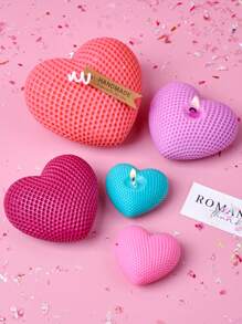 1pc/3pcs 3D Grid Heart Shaped Silicone Candle Mold,DIY Handmade Love Aromatherapy Candle Mold,Valentine's Day Romance Gift,Home Decor - Heart - View 8
