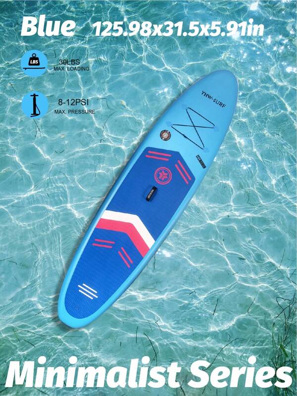 Opblaasbare stand-up paddleboardset, complete surfplankset met aluminium peddel, enkelwerkende pomp en rugzak, gemaakt van PVC-materiaal, universele pasvorm voor volwassenen en tieners van alle niveaus.