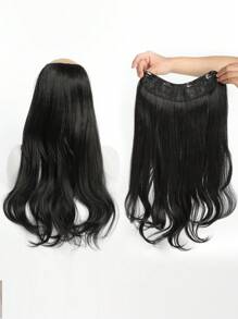 女士假发四夹一体式分层接发（18-28 英寸）合成发 V 形长直夹入式接发日常派对装饰，深棕色