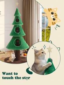 Allewie 63 Inches Cat Tree For Indoor Cat/ Cat Tower With 3 Condos/ 5ft Cat Christmas Tree Party Decoration/ Cat Activity Center Play House And Beds/Green * Bed Frame Queen Queen Bed Frame Bed Frame Full Full Size Bed Frame King Size Bed Frame Twin Bed Frame Room Decor Home Decor Christmas Decor Bedroom Decor Valentine Day Decor Storage Living Room Decor Furniture House Decor - màu xanh lá - Xem 10