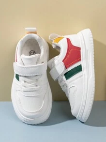 1 双婴儿休闲鞋，复古经典简约风格，轻便防滑，适合春、夏、秋、冬 - 白色 - 查看 4