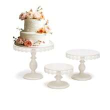 Set Of 3 Round Metal Cake Stand Set, Displaying Table For Birthday Party Cake Display Baby Shower Wedding Pastry Decor Supplies Cupcake Dessert Decoration - Champagne - View 10