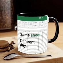 330ml/11oz Ceramic Mug/Coffee Cup/Tea Cup/Milk Cup/Breakfast Cup/Water Cup, Suitable For Office - Dual Color Black - View 6