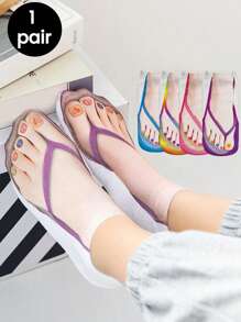 1 pereche de flip-flops amuzanți cu model 3D șosete populare unisex, cadouri, zilnic