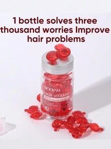 40 Capsules Hair Treatment Serum, Hair Vitamins Serum Capsule, Enriched With A C E Pro B5, Moroccan Macadamia Avocado Oils, Nourish Hair, Treat Split Ends, Dry And Rough Hair, Make Your Hair Smootherconditioner For Women & Men, No Rinse And  For All Hair - Đỏ - Xem 9