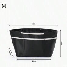 Organizador de bolsa, bolsa interna leve de cor sólida, bolsa de cosméticos de grande capacidade, mulheres