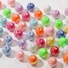 Assorted Multi-Color Acrylic Beads 6-16mm, Shiny Solid Colors, Bulk Beads With Hole For DIY Jewelry Making, Crafts, Necklaces, Keychains, Phone Charms - Random Color Mixing - View 13
