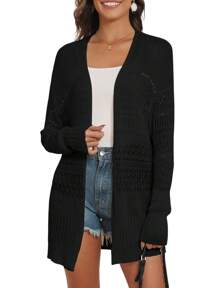 Womens Summer Cardigans Lightweight Crochet Sweater Long Sleeve Kimonos Open Front Shrug Cover Up