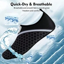 水鞋男士游泳池沙滩水袜赤脚户外冲浪瑜伽练习 - 黑色 - 查看 1