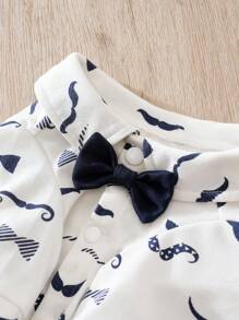 1pc Mustache Patterned Gentleman Style Pet Dog Clothes, Suit For Party, Wedding