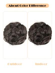 合成耐热编织发髻，带蓬松自然发夹，多种颜色，棕黑色自然接发，女士时尚卷发水波接发，适合日常节日角色扮演派对，圣诞礼物，二手初学者友好礼物 - 亞麻棕 - 查看 11