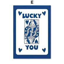 1pc Retro Good Times Ticket Lucky You Dice Gallery Wall Art Prints Blue Abstract Posters Canvas Painting Pictures Living Room Decor No Frame