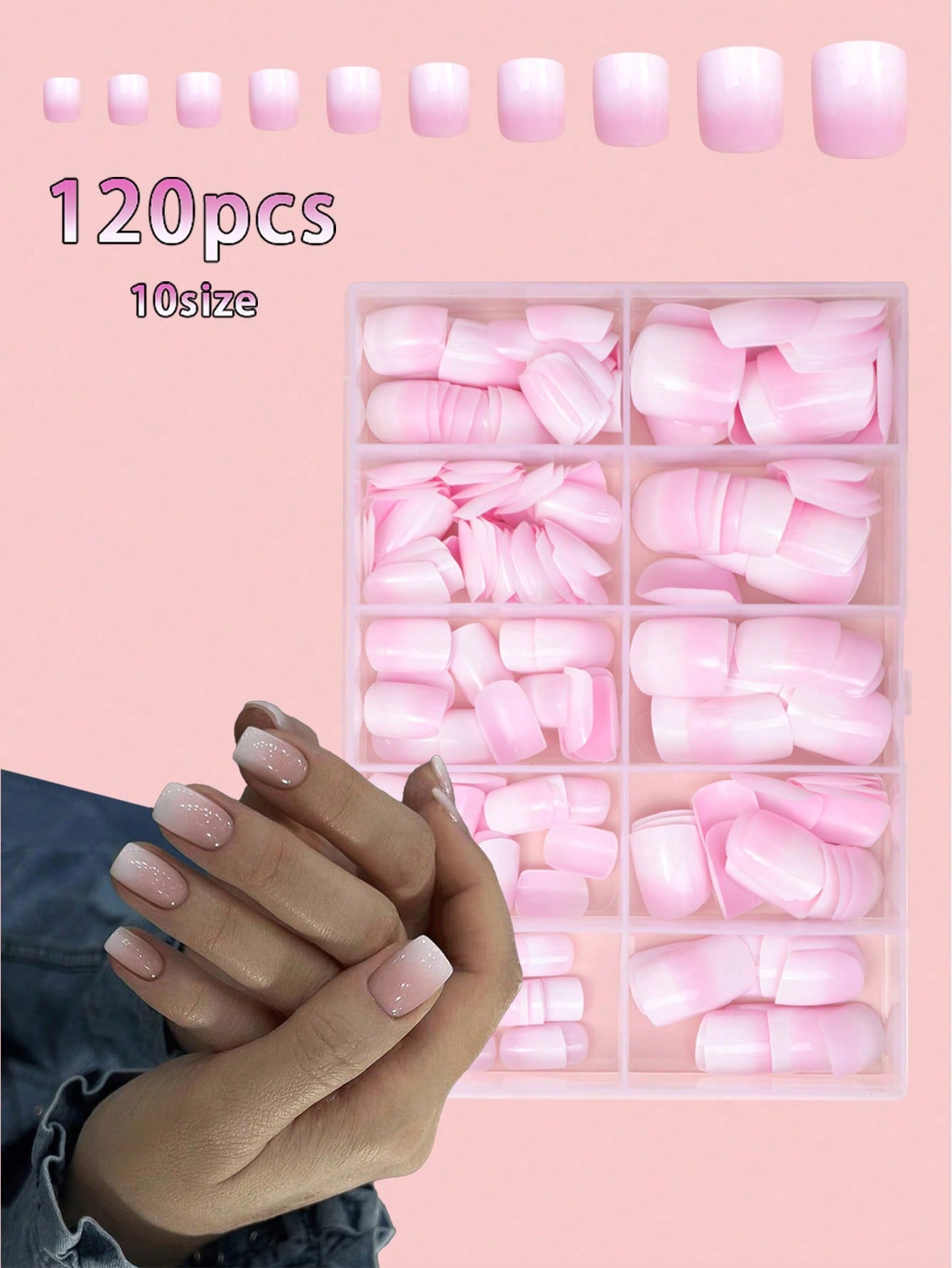 French gradient press nails