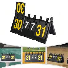 4-Digit Portable Flip Scoreboard, Multi-Function Scoreboard Scoreboard, - Black - View 8