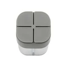 CNCEST 2 Piece Spice Jars Square Set 200ml Spice Container With Holes Plastic Spice Shaker 4 In 1 Spice Jars Transparent Spice Boxes For Salt, Pepper, Spices, Sugar - Grey - View 4