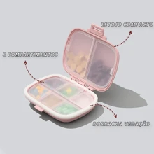 Pill Case Organizer Box Capsule Holder Compact Travel Weekly Bag Dividers Morning Night - 隨機的 - 查看 2