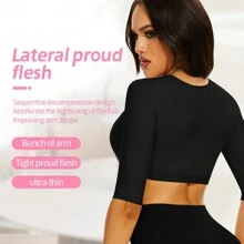 Women's Arm Shaper Compression Sleeves Posture Corrector Shapewear Hooks Front Closure Bra Tops ,Arm Slimmer,Push Up Breast,Back Support - Black - View 3