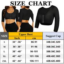 Women's Arm Shaper Compression Sleeves Posture Corrector Shapewear Hooks Front Closure Bra Tops ,Arm Slimmer,Push Up Breast,Back Support - Black - View 9