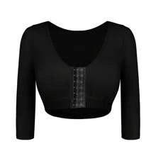Women's Arm Shaper Compression Sleeves Posture Corrector Shapewear Hooks Front Closure Bra Tops ,Arm Slimmer,Push Up Breast,Back Support - Black - View 7