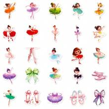 50 stuks levendige ballerina waterdichte vinyl stickers, kleurrijke graffiti stickers voor scrapbooking, dagboek, laptop, bumper, telefoon, cartoon, skateboard, waterfles, bouwvakker, auto stickers en stickers, koffers - veelzijdige decoratie, balletschoenen