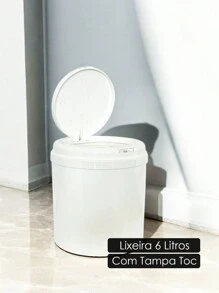 Max Toc Trash Can For Kitchen, Bathroom, Baby Room With Click Lid 6 Liters - 白色 - 查看 1