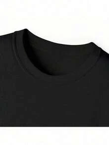 Camiseta 100% algodón "Madre Tervuren Belga" Camiseta sólida de mujer Cuello cómodo de tripulación Mangas cortas Elegante estampado floral Camiseta sólida - Negro - Ver 3