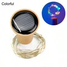 1/2/5 chiếc đèn LED năng lượng mặt trời gắn nút chai rượu vang, dài 2m, 20 bóng LED, đèn dây trang trí bằng dây đồng, thích hợp cho tiệc ngoài trời, đám cưới, chậu hoa, trang trí ngày Valentine. - Năng lượng mặt trời - Xem 21