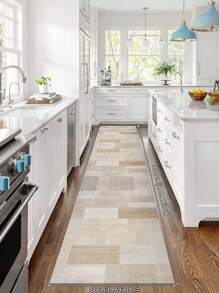 1 件现代简约风格棕色长毛绒地毯，850g/M² 厚 0.8cm，矩形，防滑可洗，适合家庭、客厅、厨房、餐厅、办公室、所有季节装饰 - 棕色 - 查看 7