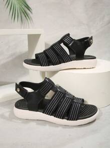 Sandalias con suela gruesa para mujer, zapatos ligeros para playa, sandalias romanas versátiles, tallas grandes, sandalias deportivas de moda con suela blanda