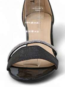 Elegant Sandals With Sparkling Rhinestones And A Crisscross Strap Design. Stylish Sandals Summer Sandals For Women - Black - View 4