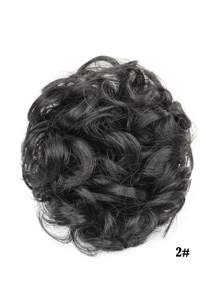 合成耐热编织发髻，带蓬松自然发夹，多种颜色，棕黑色自然接发，女士时尚卷发水波接发，适合日常节日角色扮演派对，圣诞礼物，二手初学者友好礼物 - 亞麻棕 - 查看 14