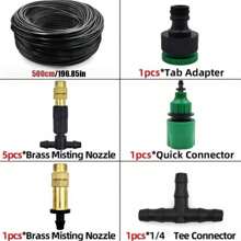 Portable Micro Drip Irrigation System, Automatic Watering With Adjustable Drippers Mist Watering Kit, Garden Hose - Multicolor - View 19