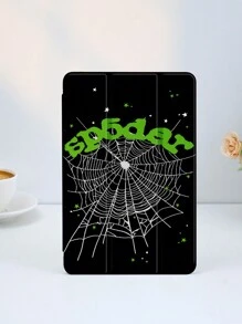 1pc Spider Web & Star Pattern Tablet Protective Case, Compatible With IPad 10.2", IPad Pro 11" 2021/2020/10th Gen, IPad Mini 4/5/6, Galaxy Tab A8 10.5" 2022, Matepad 10.4"/Tab, With Pencil Slot, Anti-Fall, Tablet Stand Case