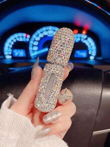 1pc Rhinestone Studded Portable Perfume Bottle, Travel Size Fragrance/Essential Oil Dropper Bottle - Multicolor - View 4