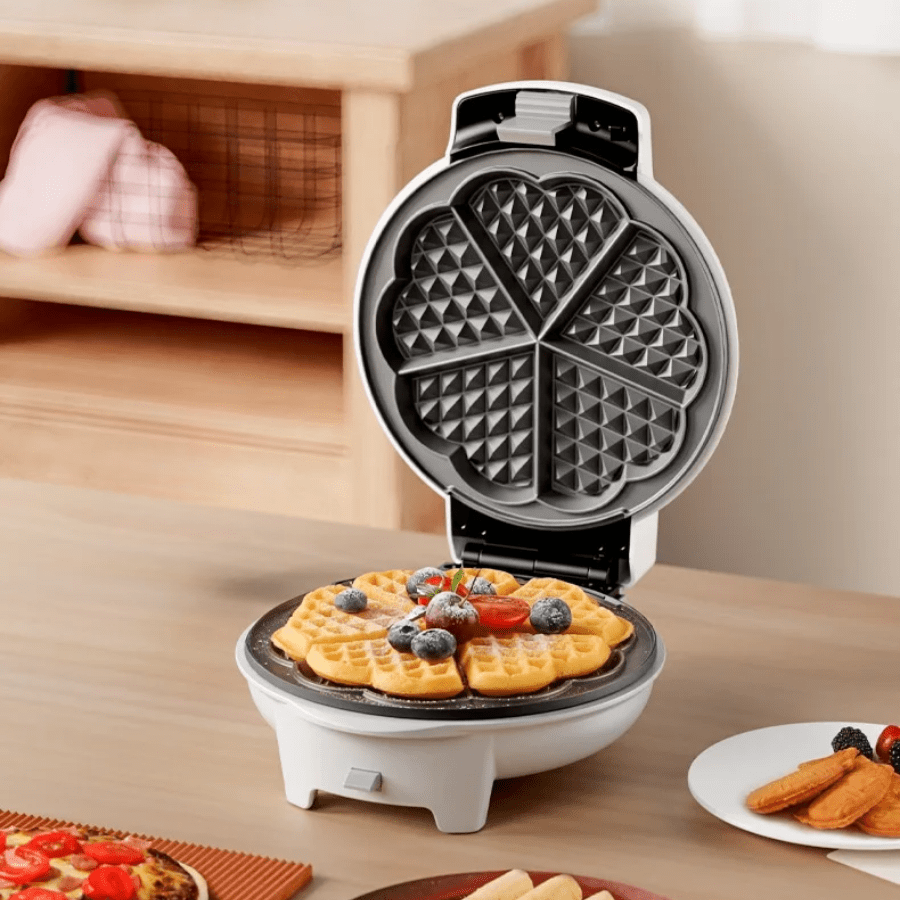 Máquina De Fazer Waffle Elétrica Portátil Antiaderente Grill 110v 700w Elétrico