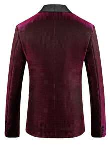 正式场合西装外套，男士舞台表演服装 - 酒紅色 - 查看 2