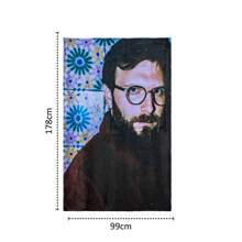 Frazada de Cantante Mexicano de Rap Individual Suave Calentita 100% Poliester - Marrón - Ver 2