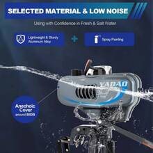 HOHOBLA 49CC Outboard Motor Boat Engine, 3.5HP 2-Stroke Outboard Engine, Outboard Motor Boat Engine Fishing Boat Engine Pilot Control Drive Stabilizer, With Water-Cooled CDI System Gas Fishing Motor - Black - View 3