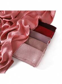 1 Piece Crepe Silk Satin Solid Color Scarves Luxury Bandana Headband Headscarf Shawl Chic Woman Turban Hijabs Rectangular Scarf For Women Veiled Clothes