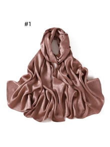 1 Piece Crepe Silk Satin Solid Color Scarves Luxury Bandana Headband Headscarf Shawl Chic Woman Turban Hijabs Rectangular Scarf For Women Veiled Clothes