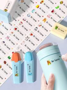 [Op maat gemaakt] 30/60/120/240/360 stuks gepersonaliseerde naamlabels, aanpasbare tekstnaamlabels voor waterflessen, lunchboxen, kinderdagverblijven, kleuterscholen en schoolbenodigdheden, waterdichte stickerlabels, geschikt voor iedereen, begin van het schooljaar, schoolbenodigdheden, speciale aanbieding voor het begin van het schooljaar