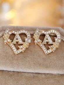 Tsnamer 1 对心形首字母耳钉，适合女孩女士，心形雕刻 26 个字母 A-Z 个性化名字花耳环，适合日常情人节母亲节珠宝生日礼物情人节、妈妈、母亲、母亲节、礼物 - 耳環 - 查看 13