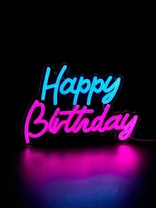 1 件新奇照明生日快乐字母形 LED 霓虹灯，生日快乐 LED 霓虹灯标志，室内婚礼派对装饰墙面装饰霓虹灯，5V USB 供电卧室客厅霓虹灯 - 彩色 - 查看 8