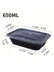 20 piezas de Recipientes pre-comida, recipientes de almacenamiento de alimentos de plástico de 650ml/22oz con tapa curvados, listos para comer, sin Bisfenol A, seguros para microondas, lavavajillas y refrigerador, accesorios de cocina