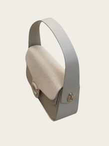 1pc French Minimalist Contrast Color Underarm Bag, Fashionable Luxury Feeling Ladies Shoulder Crossbody Bag - View 4